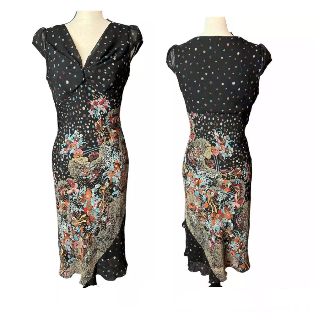 Y2K Fairy Grunge Chiffon Midi Babydoll Dress Sz 4 Whimsigoth Feminine Romantic